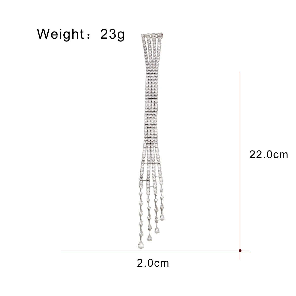 High-end fringed brooch annual meeting high-end medieval style flash diamond long shoulder needle fashionable and elegant temper
