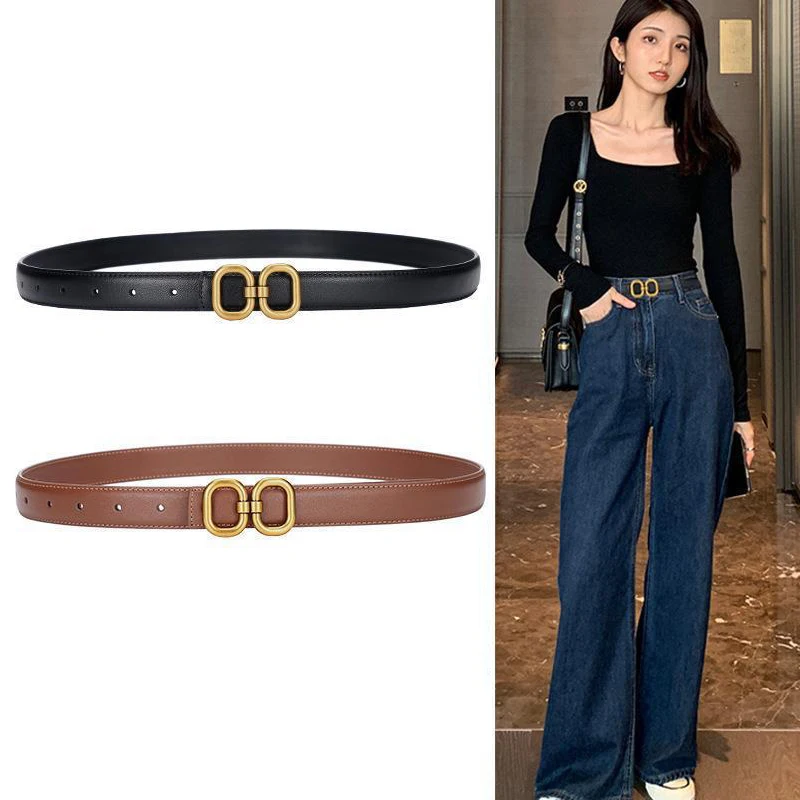 High Quality Jeans Women's Pu Leather Belt Fashion Soft Belt Korean Version Jeans Belt Casual Versatile Belt