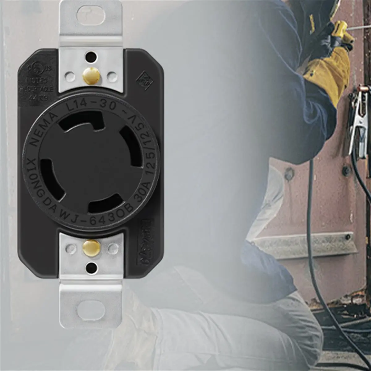 【brilliant】lot-de-5-prises-verrouillables-nema-l6-30r-30a-250v-pour-generateur-camping-car-marine-et-soudage-homologuees-ul