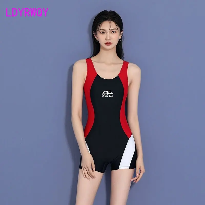 2022 New Swimming Suit Women's One Piece Flat Corner Summer Covering and Slim Bikini