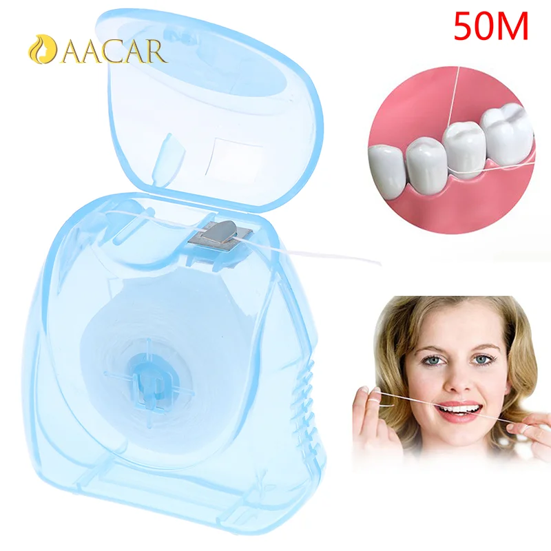 Microcera con sabor a menta, cepillo Interdental, palillos de dientes, hilo Dental, higiene bucal, alambre limpio, 50 m/caja