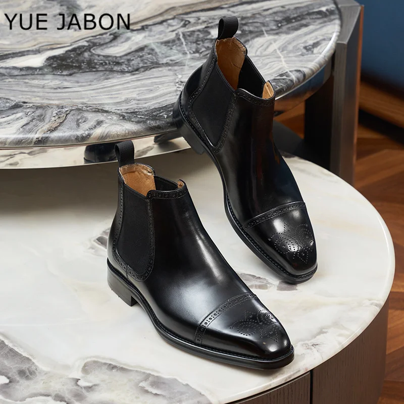 

Новинка 2026, мужская зимняя обувь, повседневные ботинки из натуральной кожи, модные высокие ботинки челси, корейские модные яркие ботинки для лица