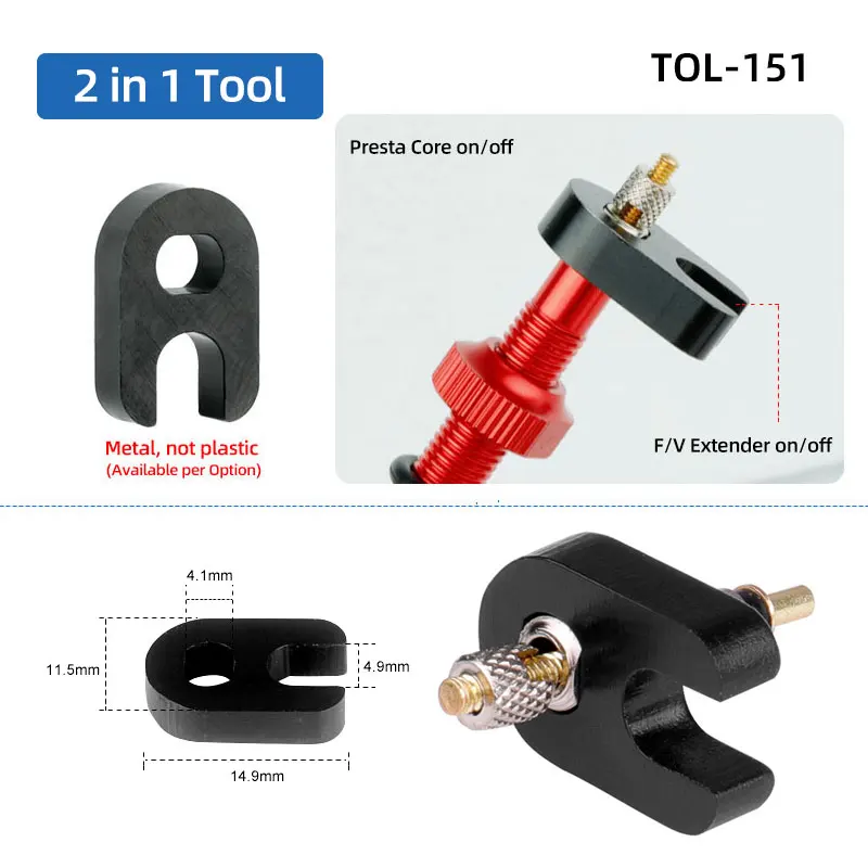 Bicycle Valve Tool Schrader Presta Core Spanner A/V Nipper Spanner F/V Extender Overhaul Install Service Anodized Alum. Alloy