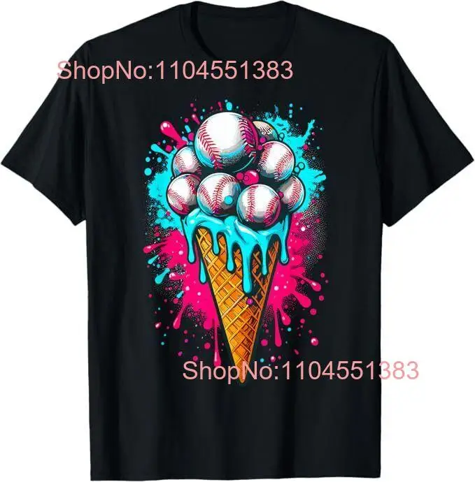 

Baseball Ice Cream Watercolor Baseball T-Shirt
