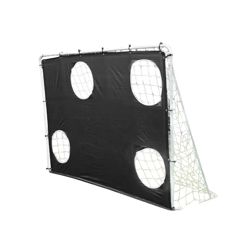 ポータブルスチール製サッカーゴールセット、リバウンダートレーニングネットとアジリティサッカーコーン付き、トレーニングと試合用のサッカー用品