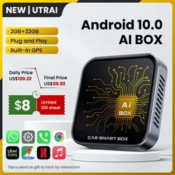 UTRAI-Carplay inalámbrico y Android Auto Magic Box, Smart Car Play Streaming Box, Plug and Play para OEM, CarPlay con cable, Android Auto Cars