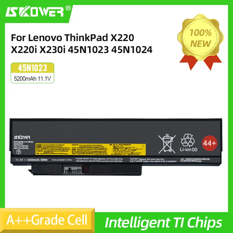 

SKOWER X230 Battery For Lenovo ThinkPad X220 ThinkPad X220i ThinkPad X220s ThinkPad X230 45N1023 45N1024 5200mAh 58Wh 11.1V