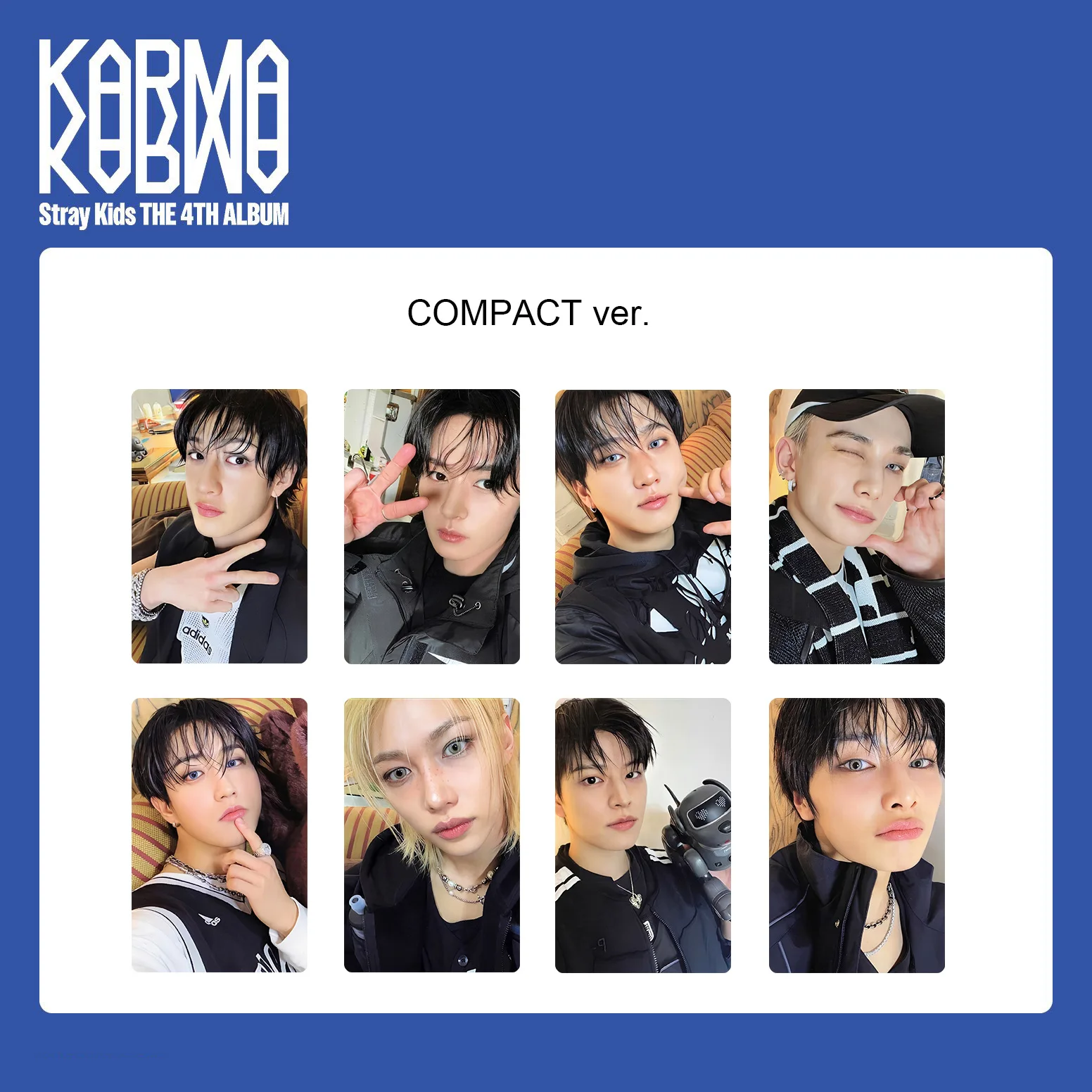 8pcs Kartu Koleksi SKZOO regular four KARMA album baru Straykids, kartu Lomo, kartu kecil, poster, kartu pos, hadiah