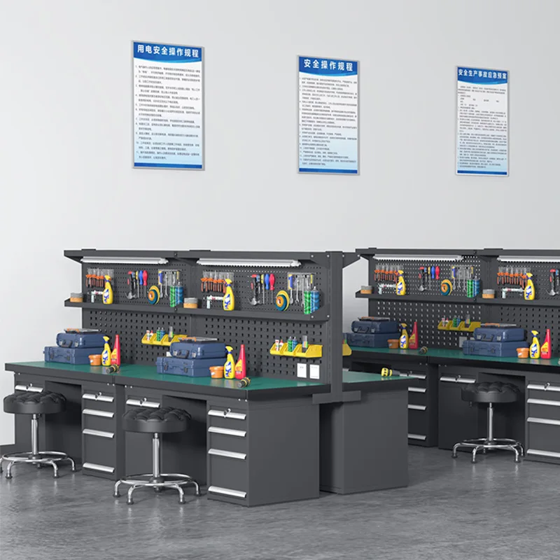 Anti-static workbench Assembly line Industrial maintenance console Inspection table with drawers Heavy-duty fitter workbench