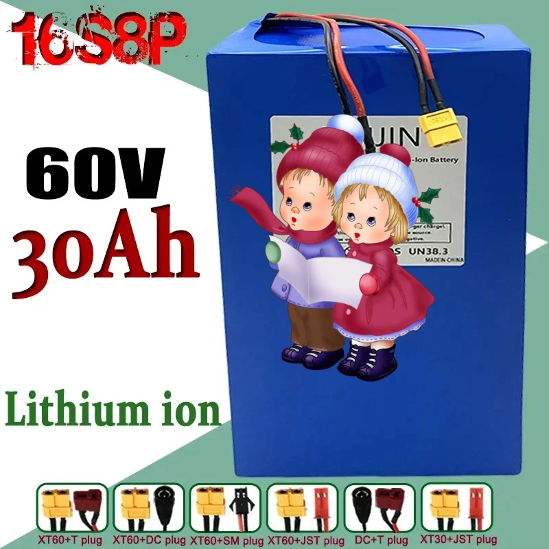 

60V 30Ah battery 16S8P 3000W 67.2V lithium battery with built-in BMS high-power lithium-ion battery pack