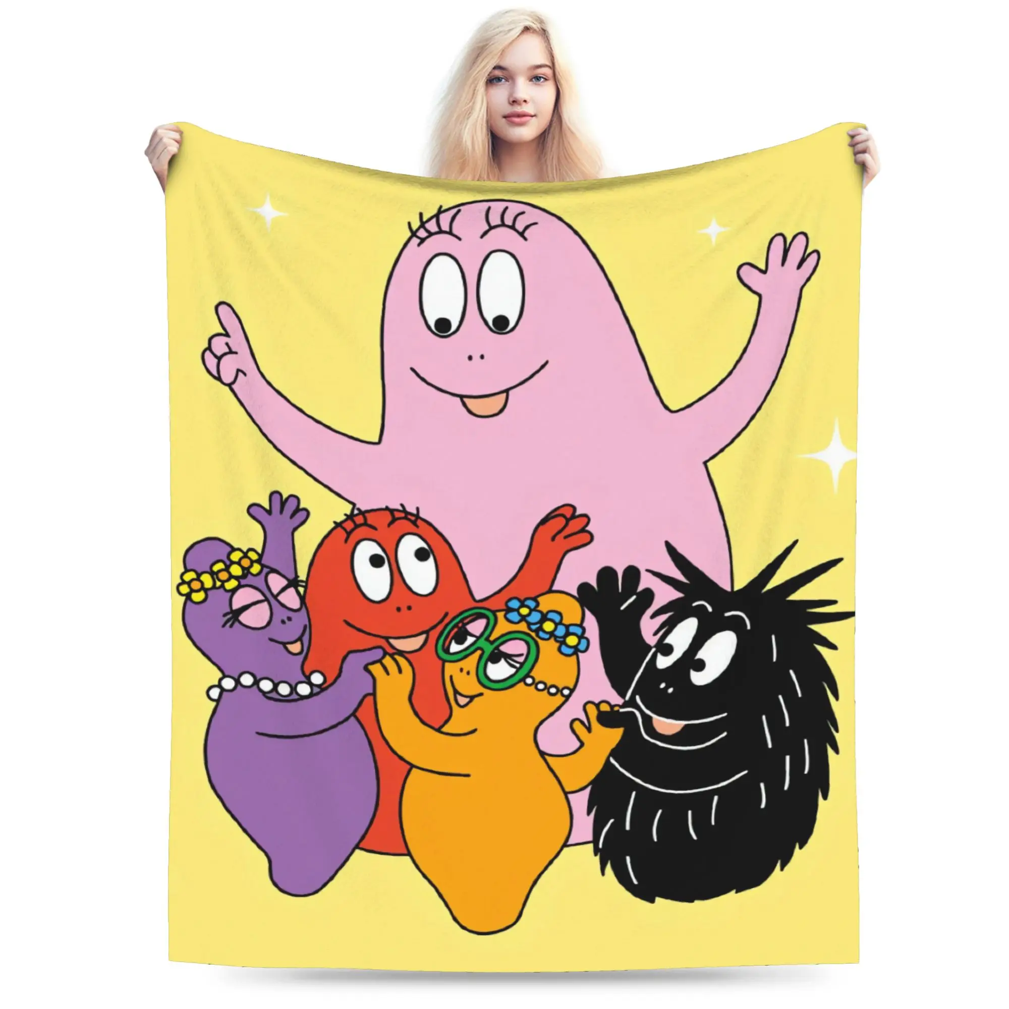 Barbapapa Barbamama Blanket Quality Super Soft  Throw Blanket Autumn Airplane Travel Couch Chair Funny Bedspread