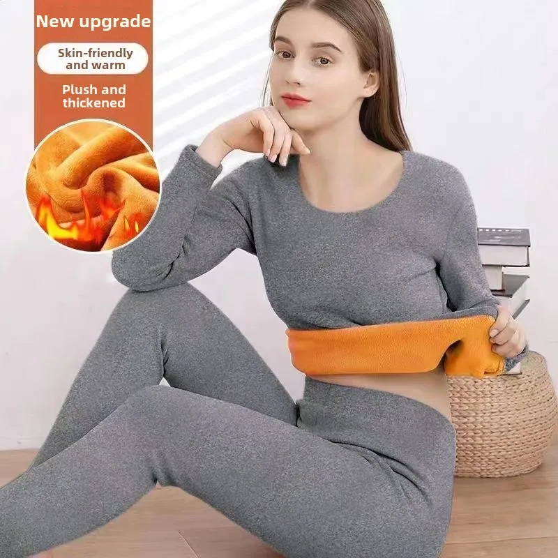 New Warm Thermal Underwear Sets Sexy Ladies Intimates Long Johns Women Female Middle Collar Thermal Shaping Clothes