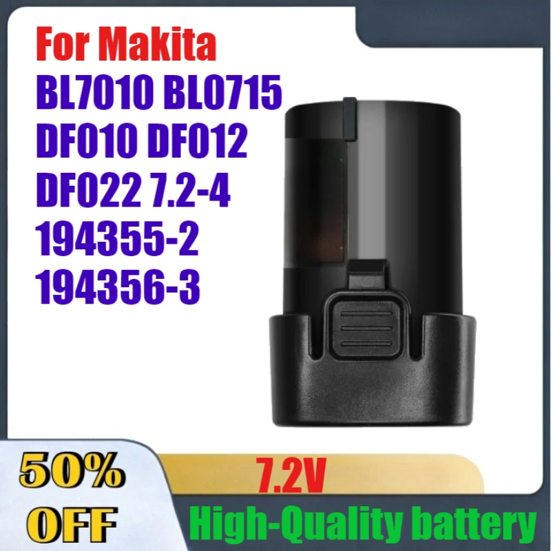 

7.2V High-Quality Rechargeable Battery for Makita 7.2V BL7010 BL0715 DF010 DF012 DF022 7.2-4 194355-2 194356-3