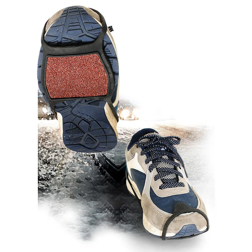 1Pair Easy-Fit Anti-Slip Shoes Cover Premium Rubber Coarse Sand Grip for Ice Snow Traction Fits 35-43 Sneakers Boots Casual