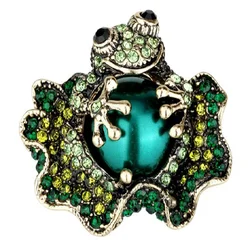 Frog stretch ring for women summer fashion jewelry W crystal animal charm gold silver color dropshipping wholesale 11