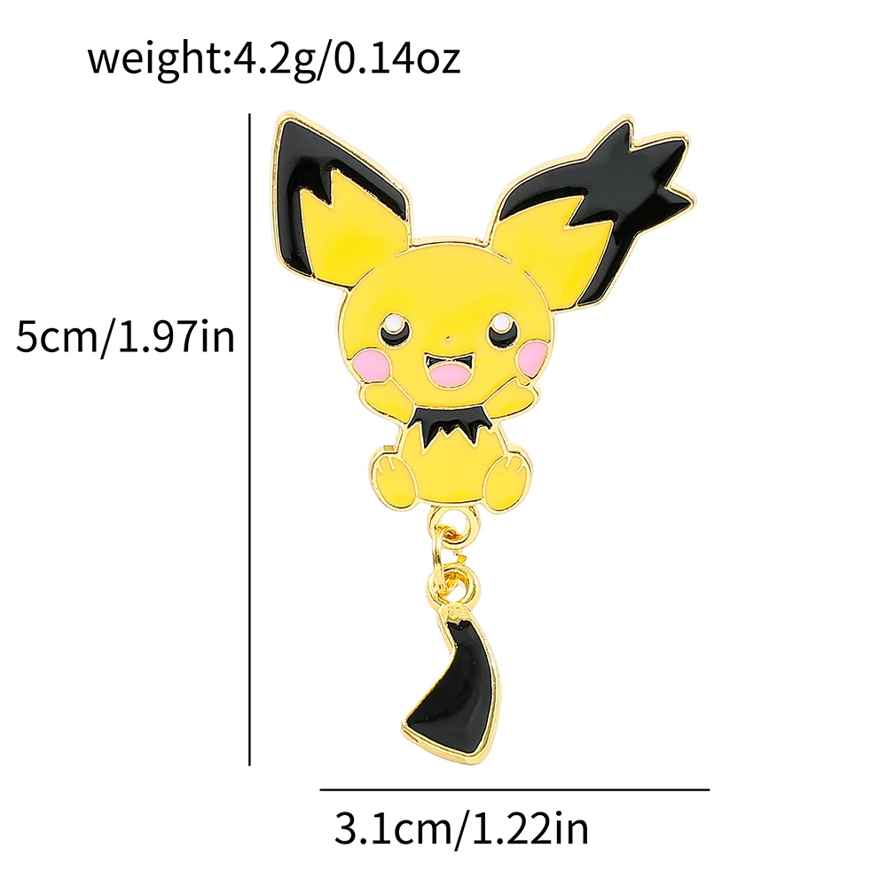 Mew Snorlax Emaille-Anstecknadeln mit Pokeball-Anhänger Cartoon-Metallabzeichen für Rucksack Kleidung Deko Fan-Geschenk – Detail 2