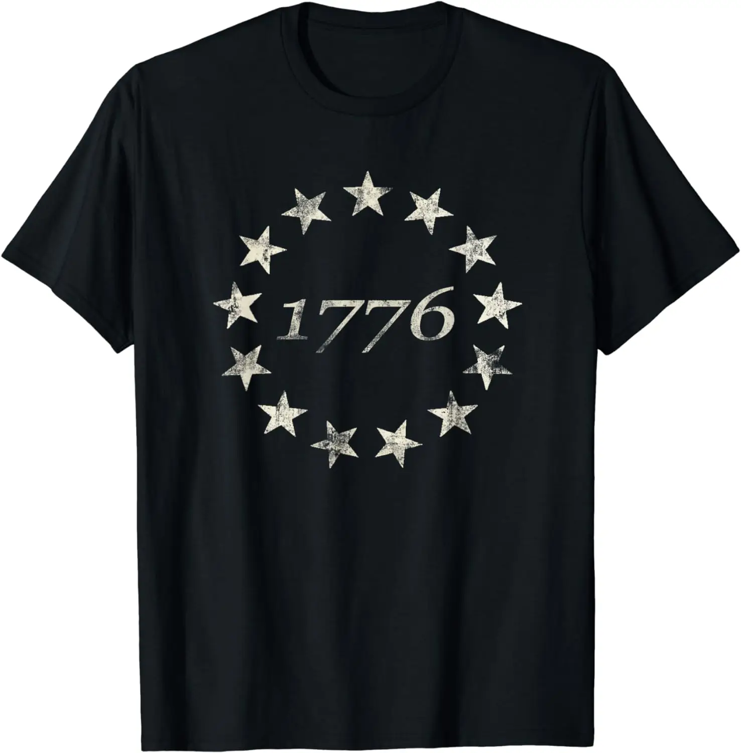 13 Star Flag Betsy Ross Distressed American Flag 1776 T-Shirt