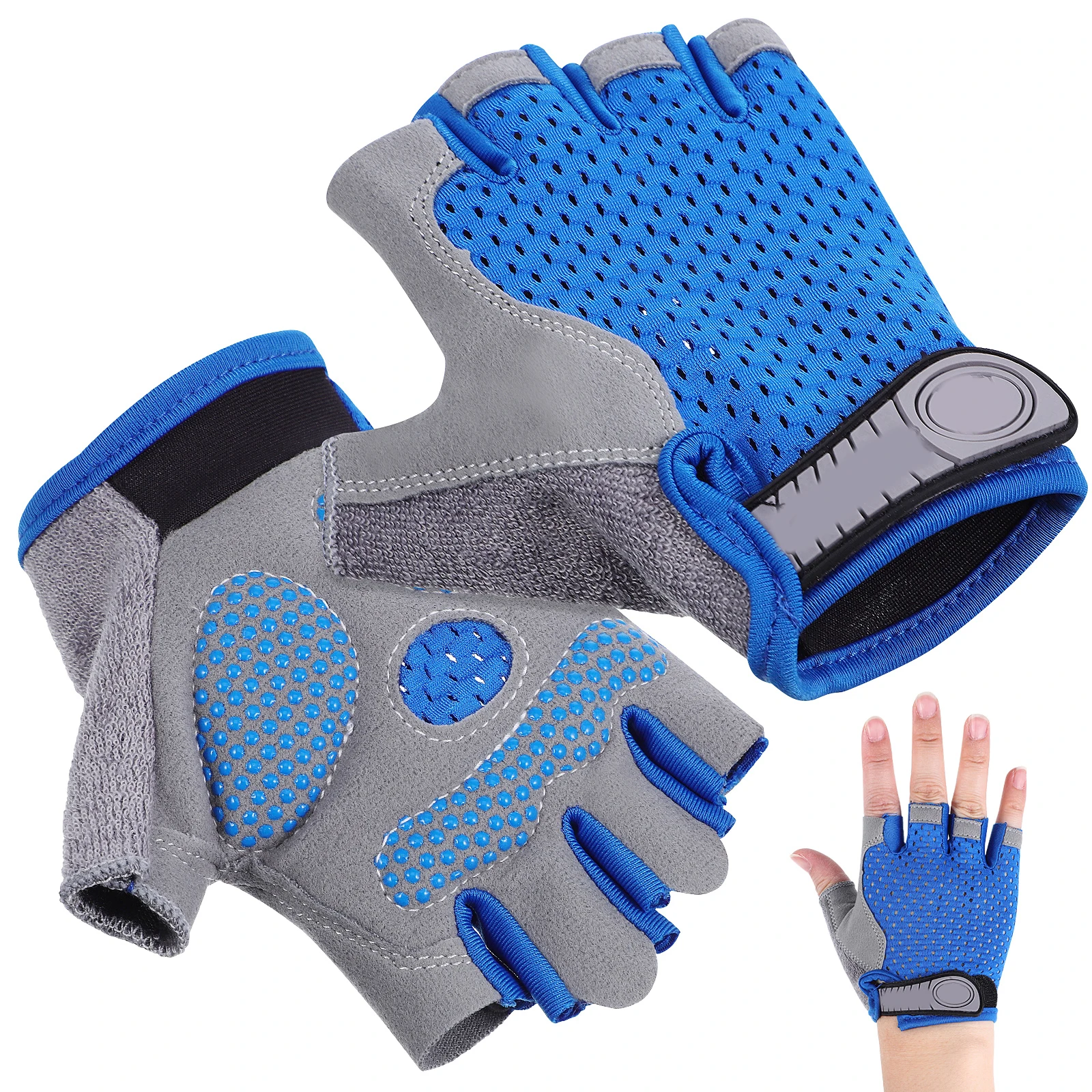 

1Pairs Half Finger Sports Gloves for Kids Comfortable Elastic Fitness Gloves with Sweat Absorption Protection for Biking
