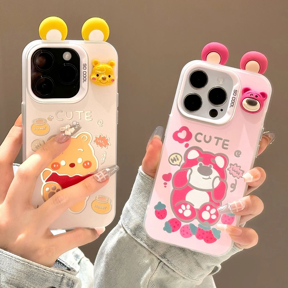 

Disneys Winnie Lotso Cute Doll Case for VIVO Y17S Y21 Y22S Y27 Y50 Y91 Y93 V23 V25 V27 V29 S1 Pro 5G Matte Shockproof Back Cover