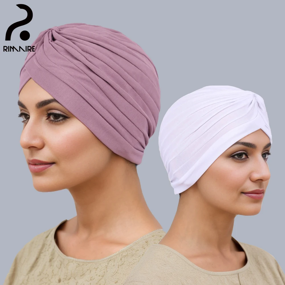 RIMAIRE Solid Women's Hijabs Inner Undercap Classic Muslim Turban Scarf Hats Newest Soft Islamic Headband Scarves Shawl Wraps