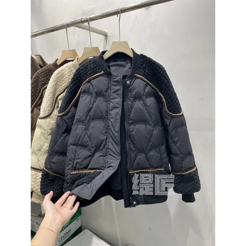 Women's Models Fall Winter Tops Coat Long Sleeve Cotton Coat Baseball Clothing Splicing Thickened Soft Comfortable New Versatile