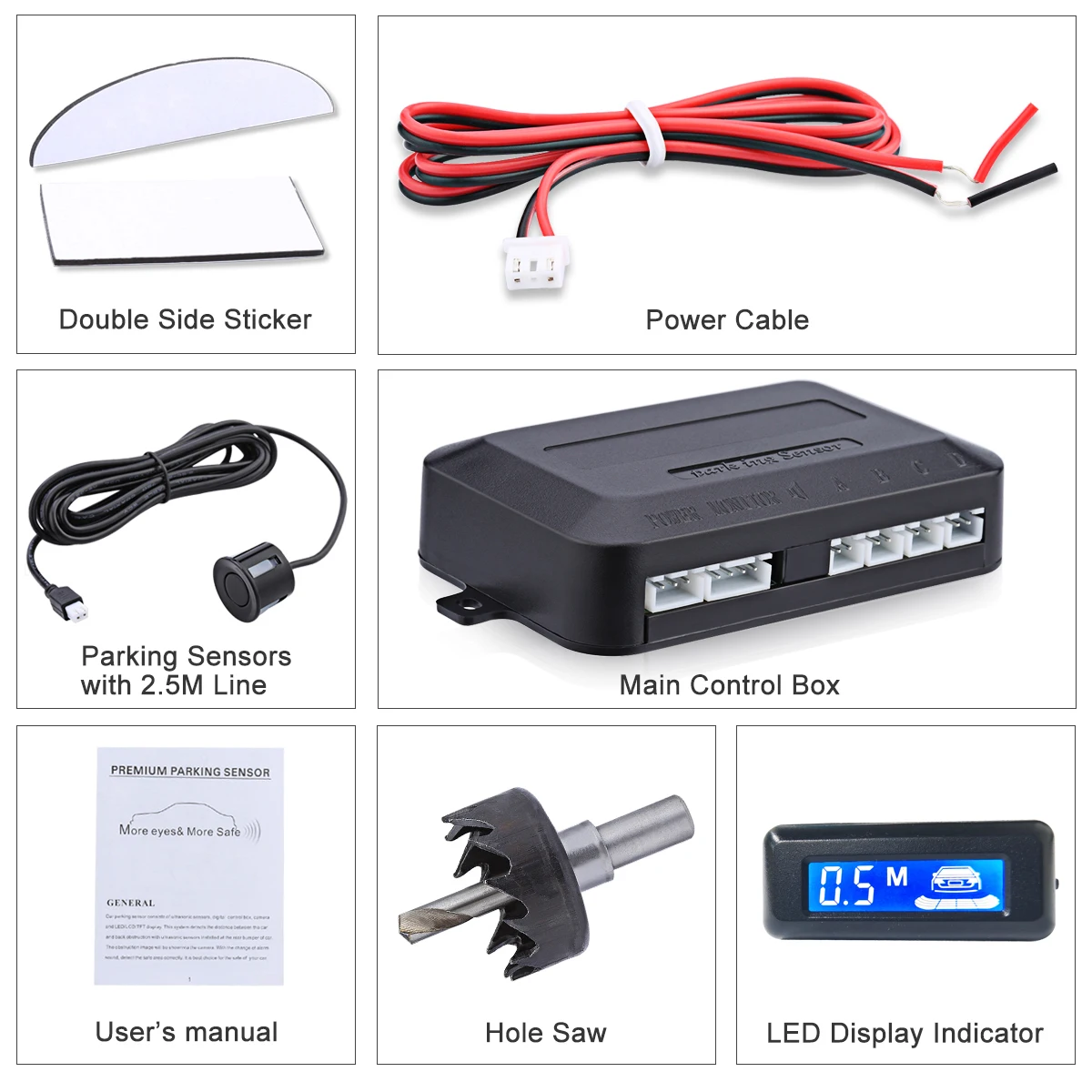 Kit Sensori Di Parcheggio Wireless PDC Con 4 Sensori E Display LED – Retromarcia Senza Cavi, Avviso Acustico E Distanza Visibile, Per Auto E SUV
