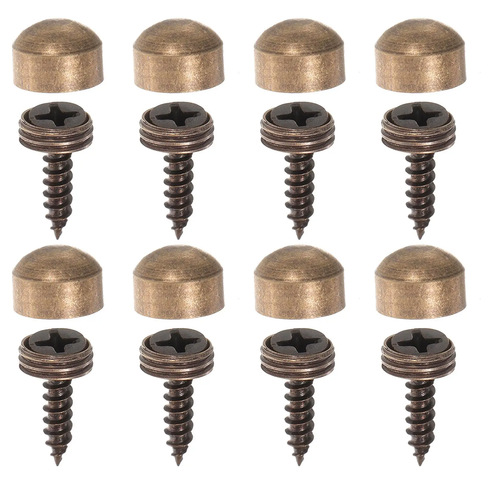 8pcs 9mm Copper Self tapping Screws Decorative Caps for Mirror Hanging Durable Solid Construction Easy Install Hardware