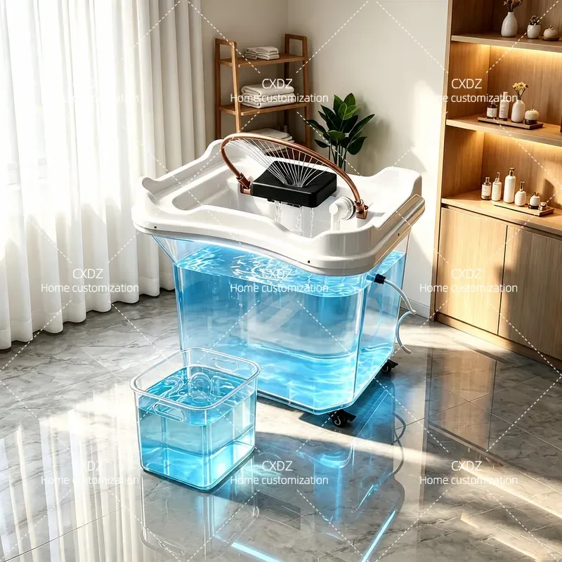 Cross-border water storage shampoo machine Mobile head treatment basin Household door-to-door head treatment instrument Water