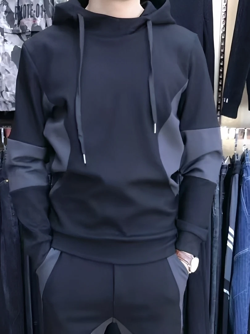 

Men's Slim Fit Faionable Korean Sle Sportswear Set Comfortable Simple Design Autumn Collection Long Sve Sweatirt And...