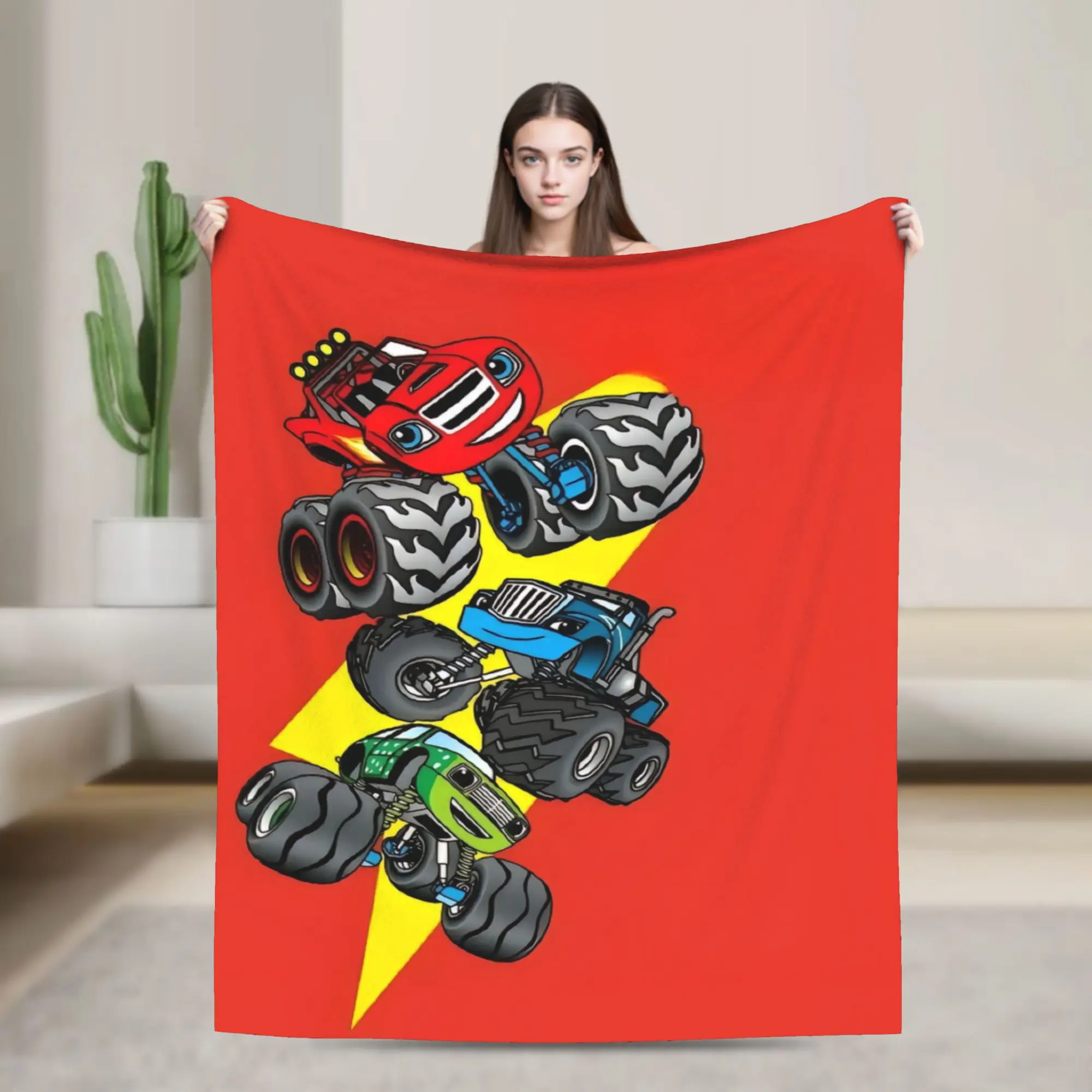 Blaze and the Monster M-Machines  Blanket Quality Soft Warm  Throw Blanket Winter Travel Office Couch Bed Print Bedspread