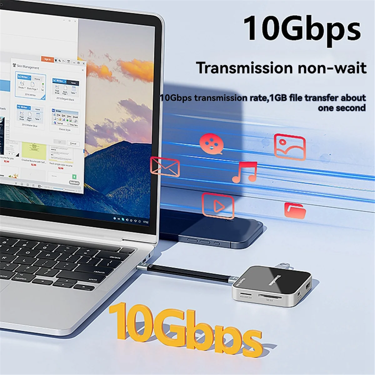 НОВАЯ магнитная док-станция BLUEENDLESS 7-в-1, USB C, магнитная док-станция для ноутбука, многопортовый адаптер USB-A, док-станция