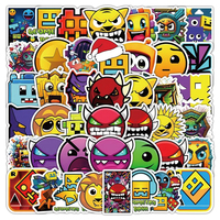 10/30/50pcs Cute Cartoon Game Stickers Geometry Dash Decals for Water Bottle Phone Csae Laptop Skateboard Fun for Kid Toys