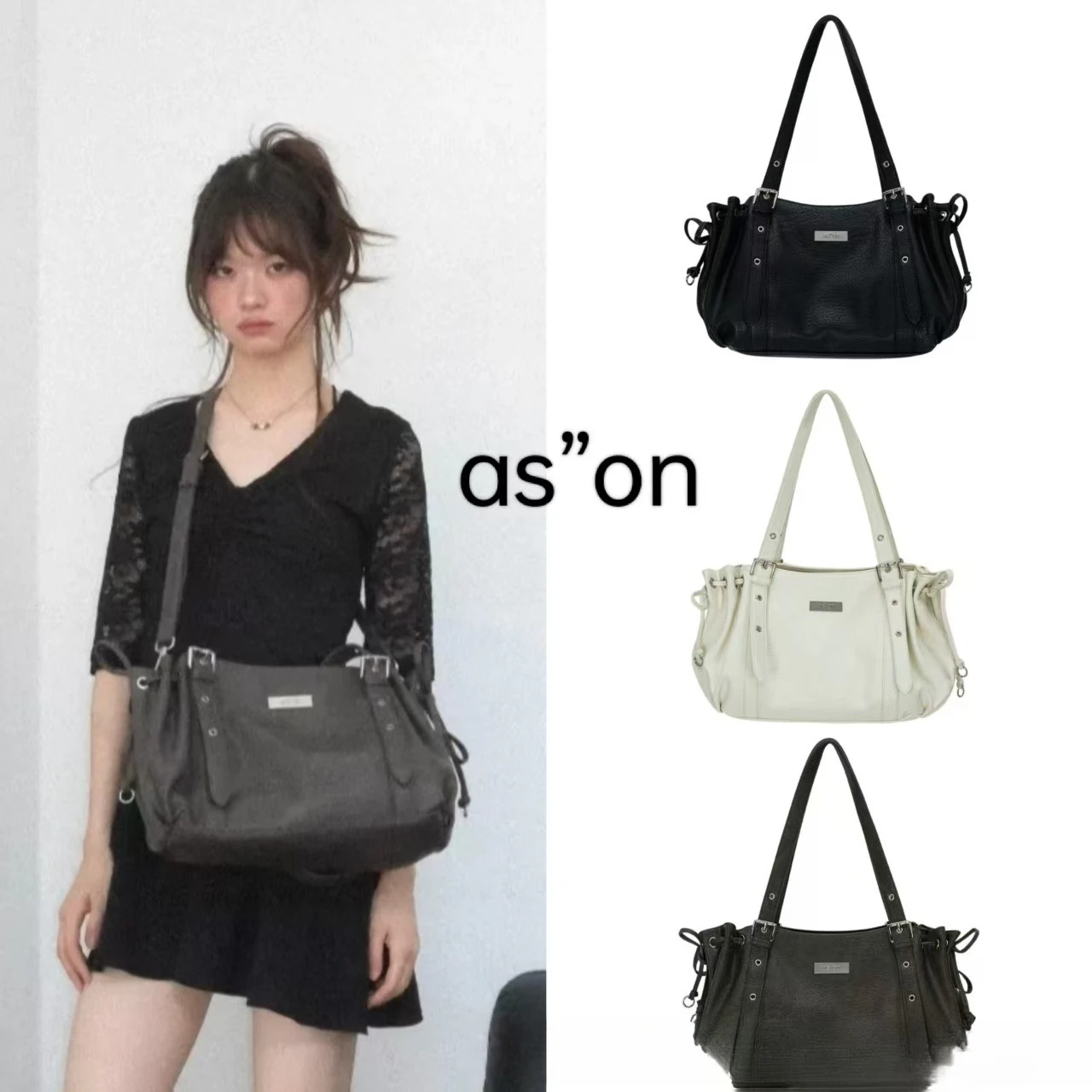 

Ason 2025 New Arrival Luxury-inspired Vintage Drawstring Baguette Bag Shoulder/Underarm/Handheld Casual Women's Handbag