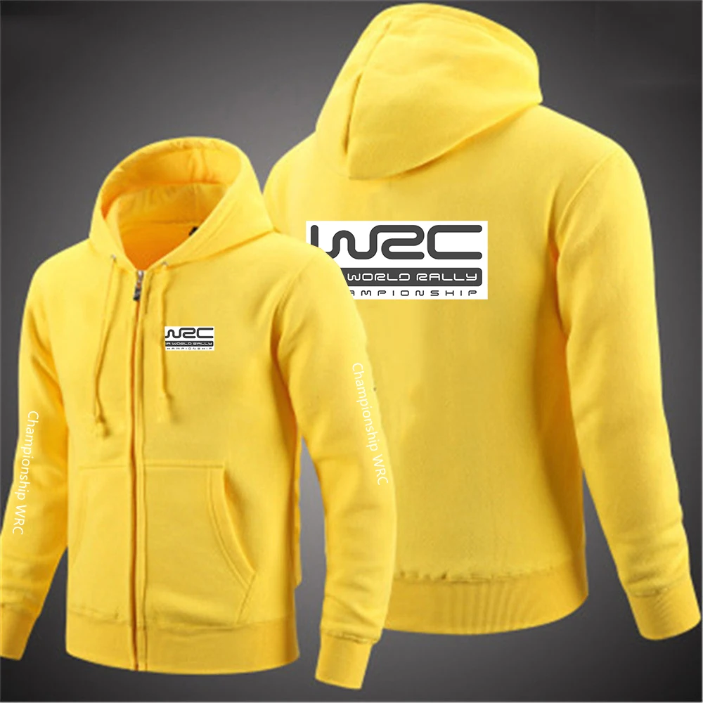 Felpa Con Cappuccio Uomo W.R.C – Mezza Zip, Con Tasche, Stampa Grafica, Sportiva E Casual Per Primavera E Autunno, Vestibilità Regolare