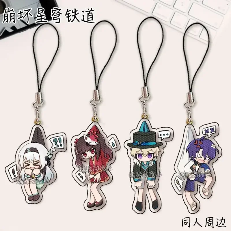 Honkai:Star Rail Aventurine Ratio Funny Angry Sigh Expression Strap Lanyards For Mobile Phone Case Keychain Car Chain Cover Hang