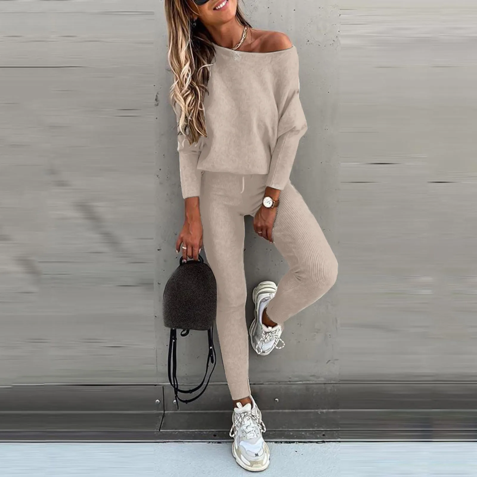 2023 Autumn Knitted Pajama Set Women Homewear Pjs Women Winter Lounge Wear Set Ladies Loungewear Home Suit