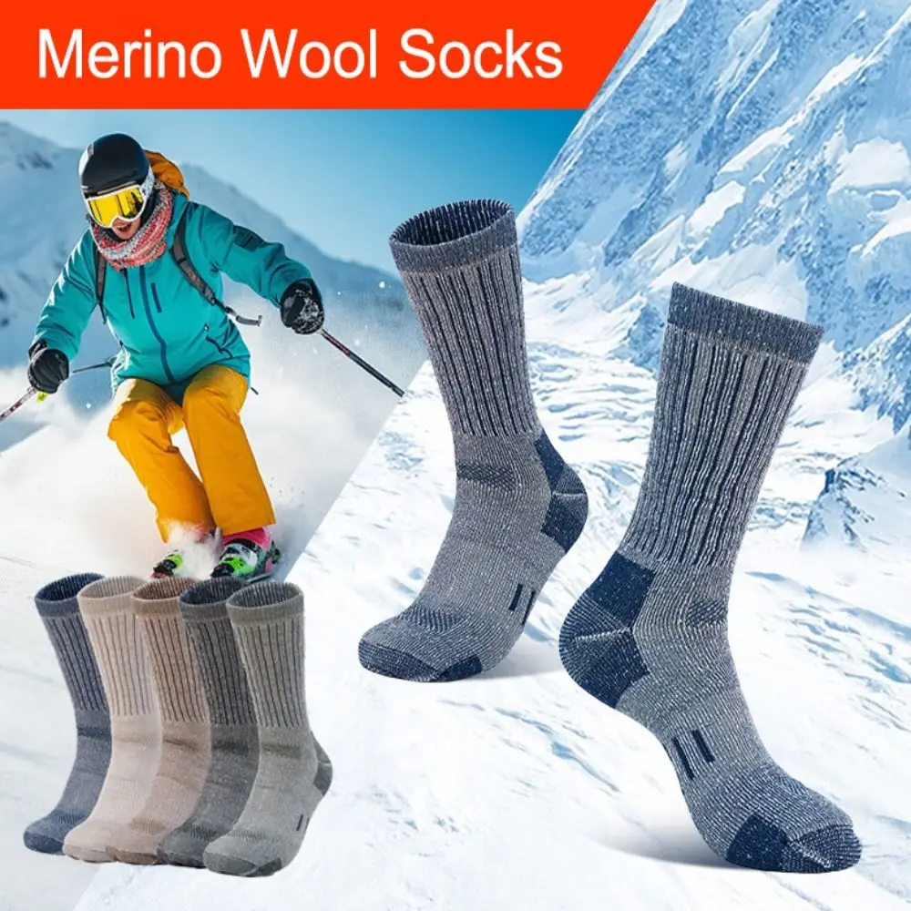 

Модные нечеткие носки из мериносовой шерсти, дышащие мужские прогулочные носки с защитой от запаха, утепленные зимние теплые носки для мужчин