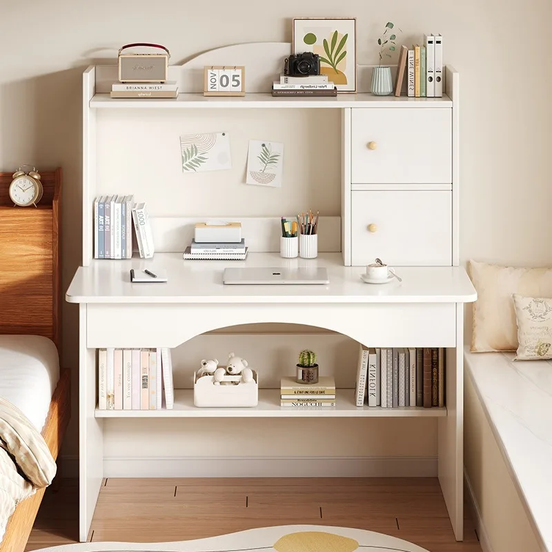 Bureau à domicile intégré avec bibliothèque, table d'étude simple pour étudiant, commode de chambre, bureau d'ordinateur