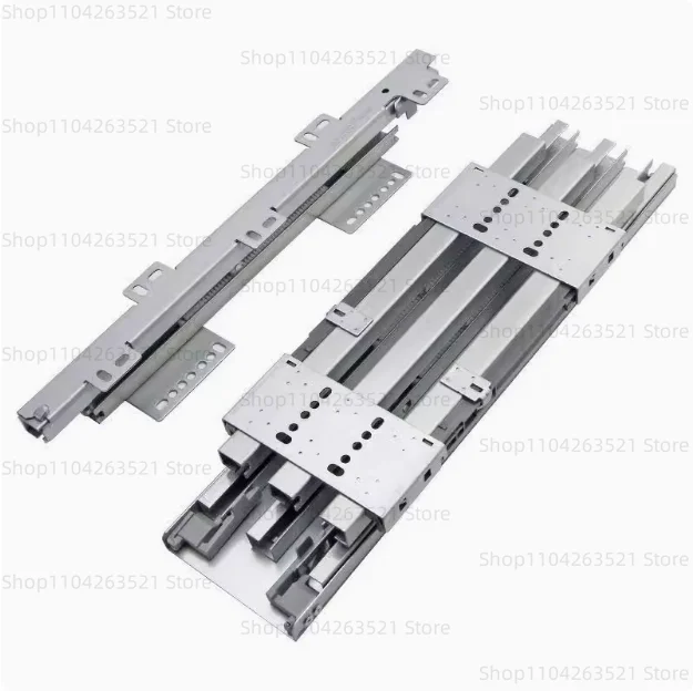 Heavy-Duty Slide Rails for High-Deep Cabinets, Mounted Cabinets, Wardrobe Rail Slides, Damping Buffering Rails for Floor and Cei