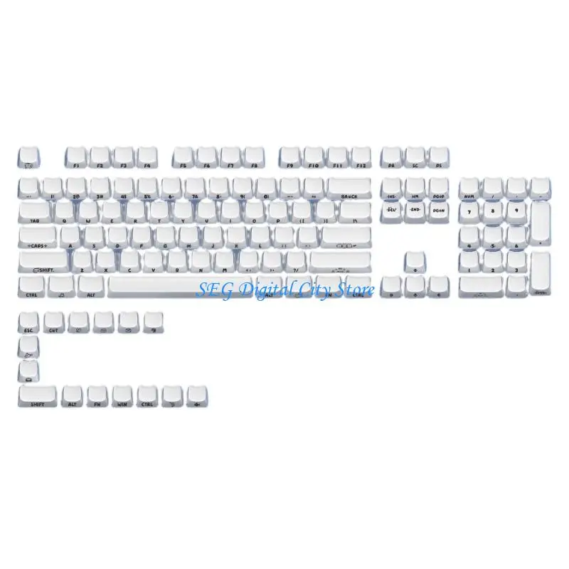U75B Material 119Keys Shining Jelly Keycap Set Side Printed Characters MAO Height