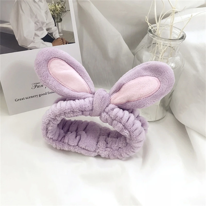 1pc Wide Skincare Headband Hairband For Washing Face Bunnys Hairband Yoga Hairband Rabbit Hairband Makeup Hairband With Ears