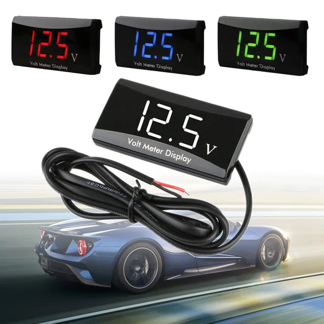 Mini wyświetlacz LED cyfrowy Panel woltomierza miernik napięcie Volt Tester odwrotnego połączenia 12V dla motocykla samochodowego
