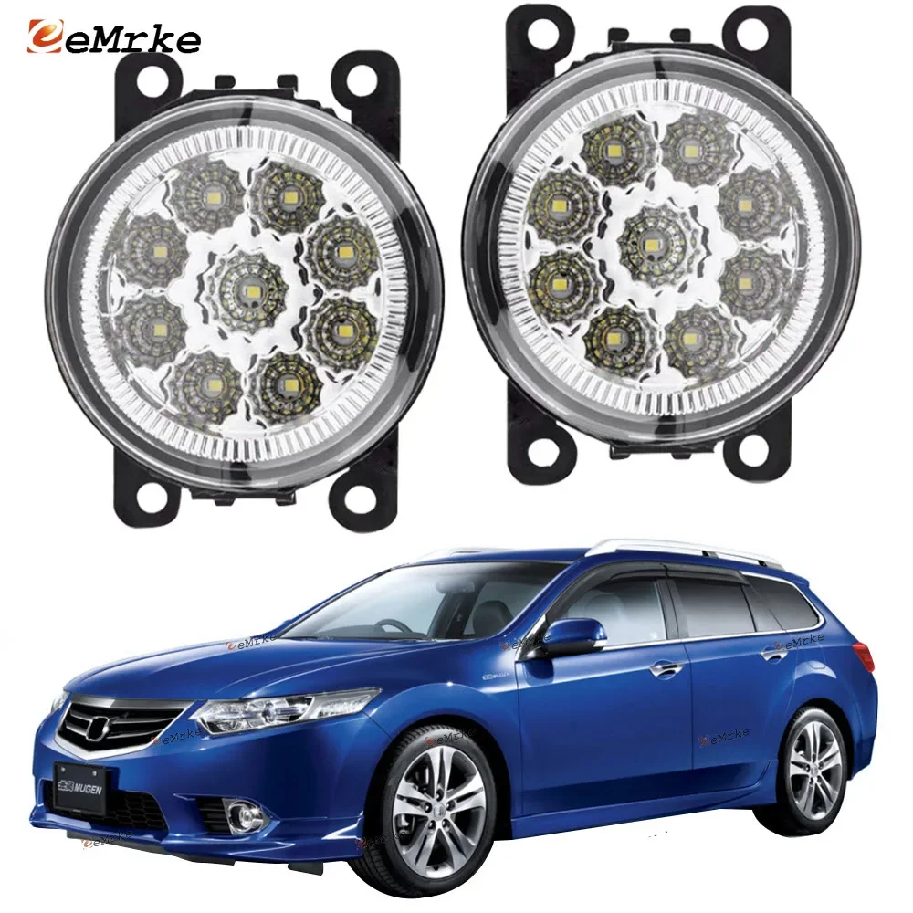 EEMRKE 2 PCS Led Car Fog Lights Assembly H11for Honda Accord VIII 2011-2014 Acura TSX ILX RDX TL 12V Front Bumper Day Light DRL