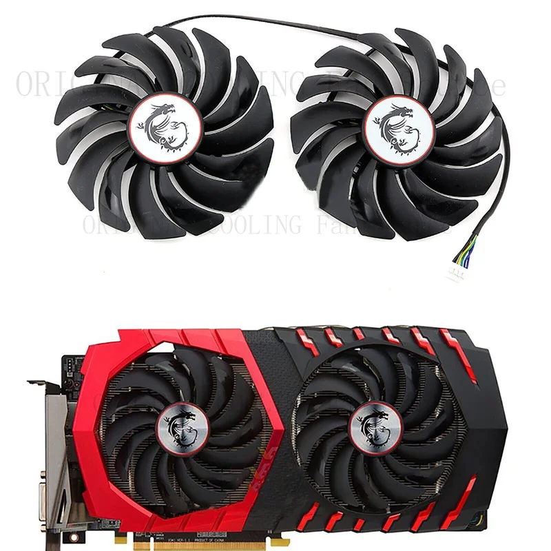 R+  Graphics Card Cooling Fan PLD10010S12HH for MSI RX580 570 RX480 470 GAMING Parts