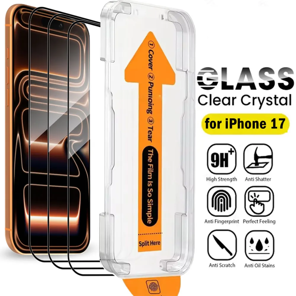 

Защитная пленка для экрана iPhone 17 Pro Max Air, простая установка, закаленное стекло, защитная пленка от царапин для iPhone 17 Pro Max