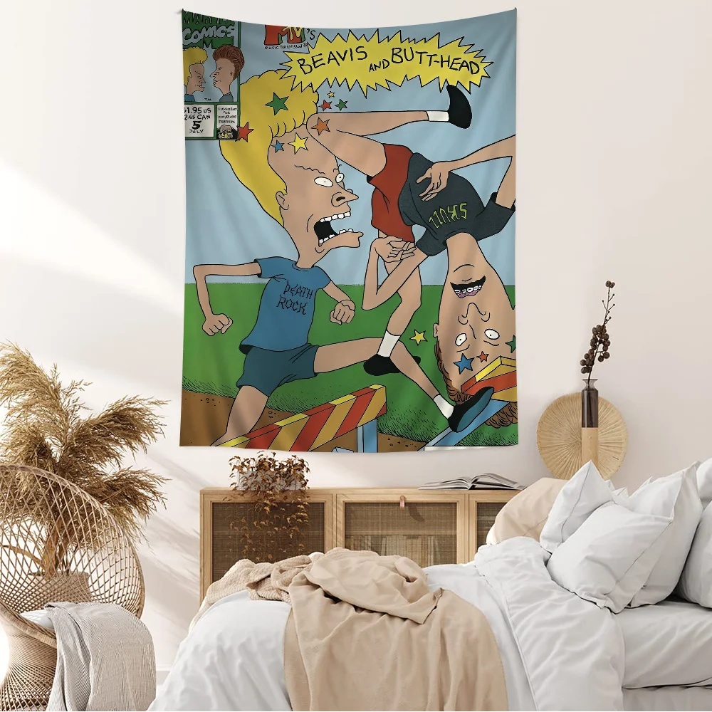 Anime Beavis And Butthead Cartoon Tapestry Wall Hanging Decoration Household Home Decor