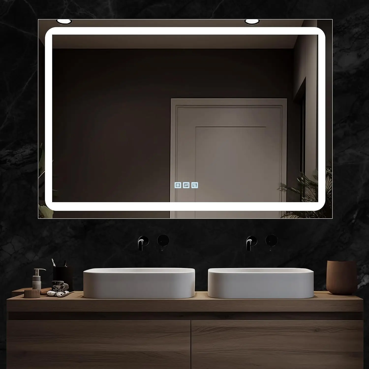 48 x 32 inch Led Lighted Bathroom Mirror Dimmable Vanity Wall Mirror Anti-Fog Memory Mirrors for Bathroom Vanity