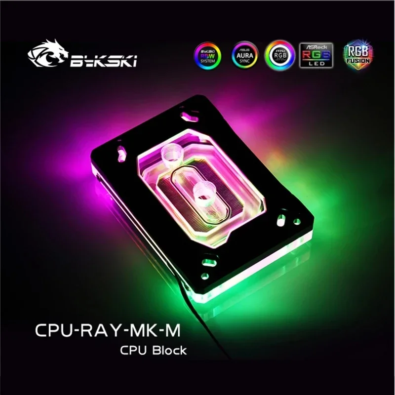 Imagem -05 - Bykski Cpu Block Use para Amd Ryzen3000 Am3 Am4 1950x Tr4 X399 X570 Placa-mãeryzen 3000 5000 7000 5v 3pin A-rgb Aura