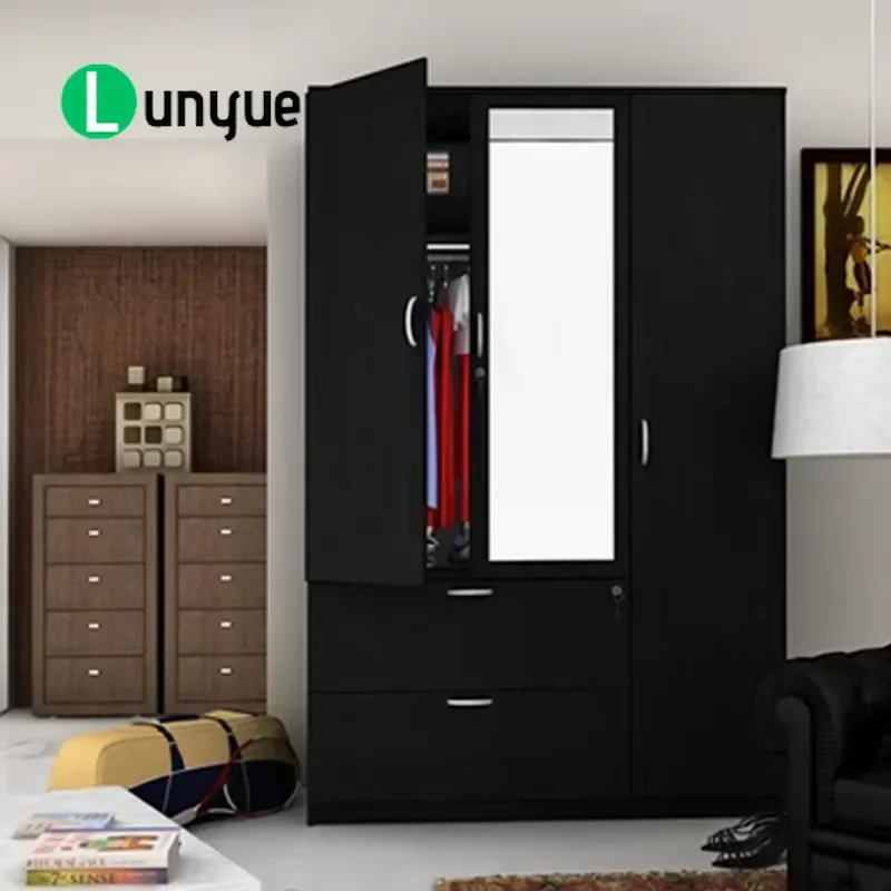 Melamine Wardrobe with Mirror Door Bedroom Furniture Storage Closet Modern Design Durable Home Organization Solution