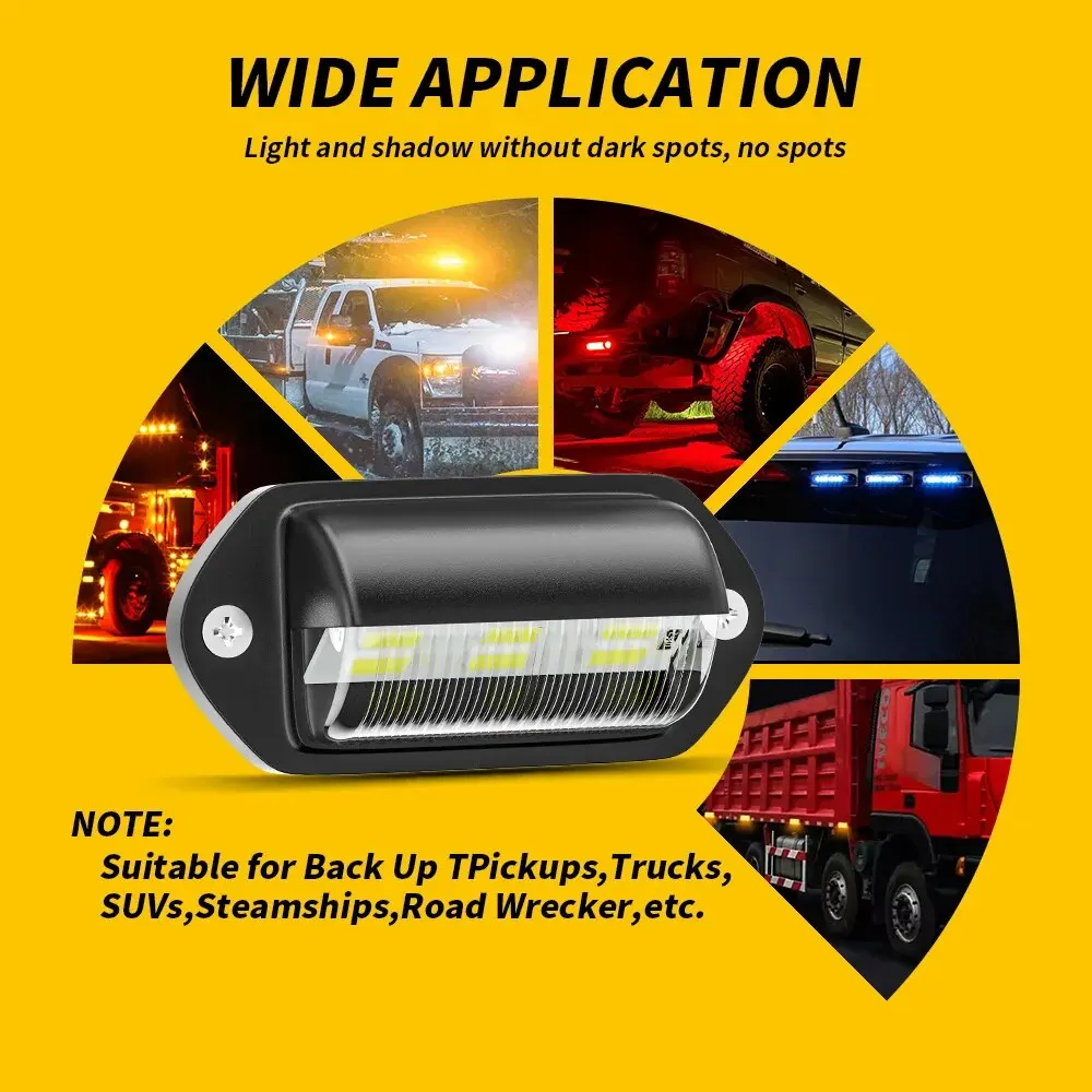 Factory Direct 6LED Truck License Plate Lights Car Van Bus Trailer Taillights Side Lights 12-24V